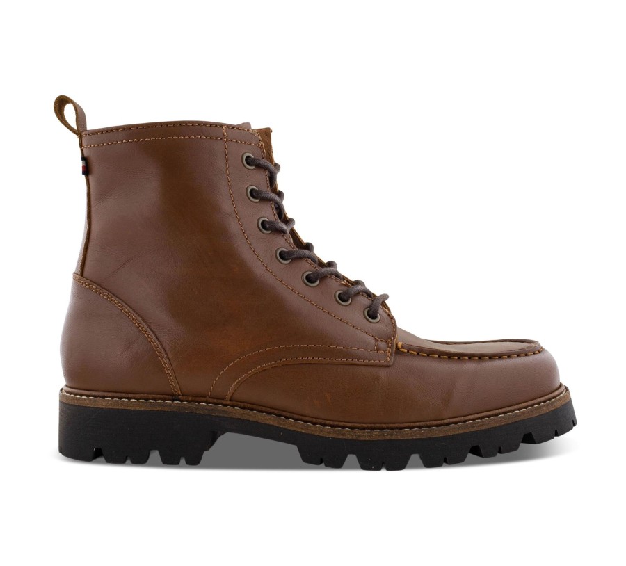 Herren Tommy Hilfiger Boots & Stiefel | Hilfiger Moc Toe Leather Boot - Schnu00Fcrstiefel Leder