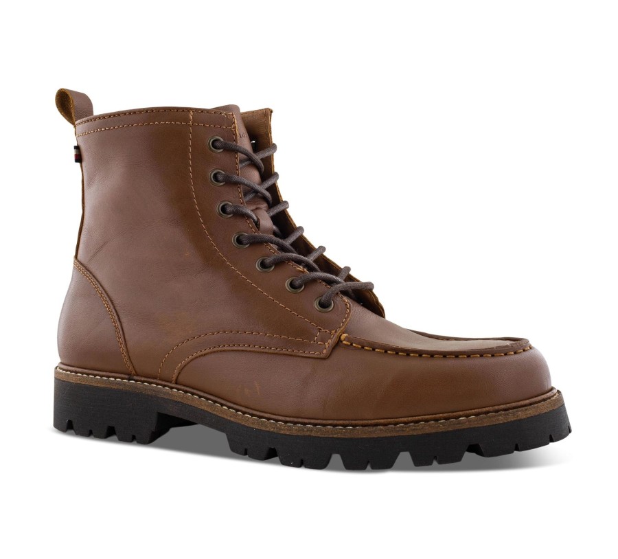 Herren Tommy Hilfiger Boots & Stiefel | Hilfiger Moc Toe Leather Boot - Schnu00Fcrstiefel Leder