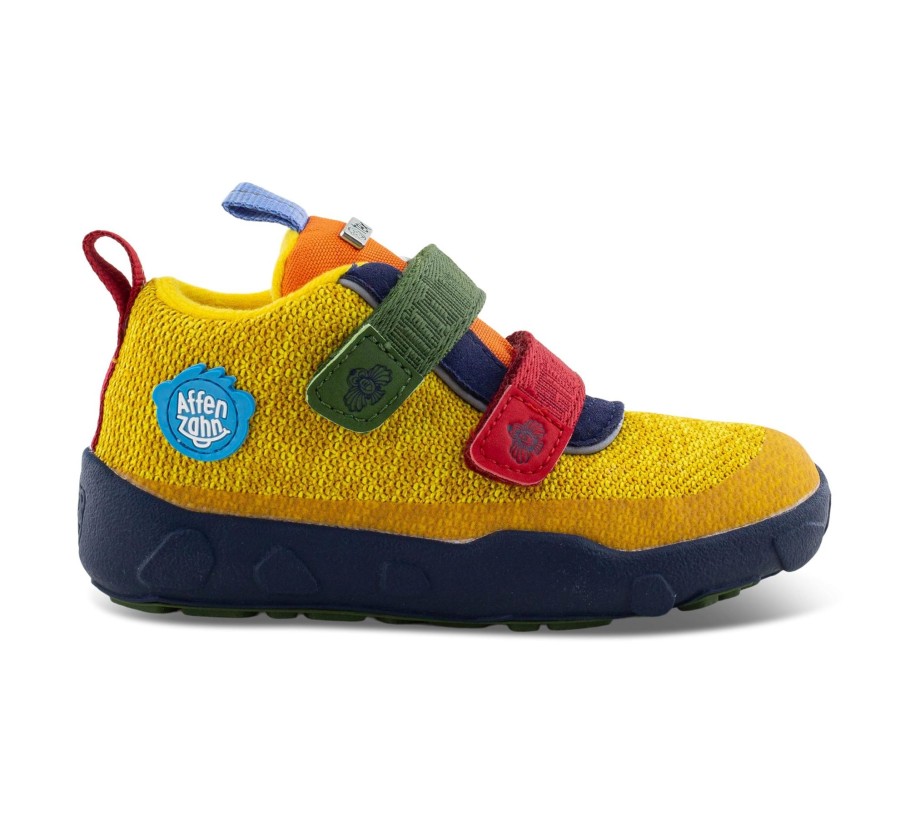 Kinder Affenzahn Barfussschuhe | Lowboot Knit Happy - Klettschuhe