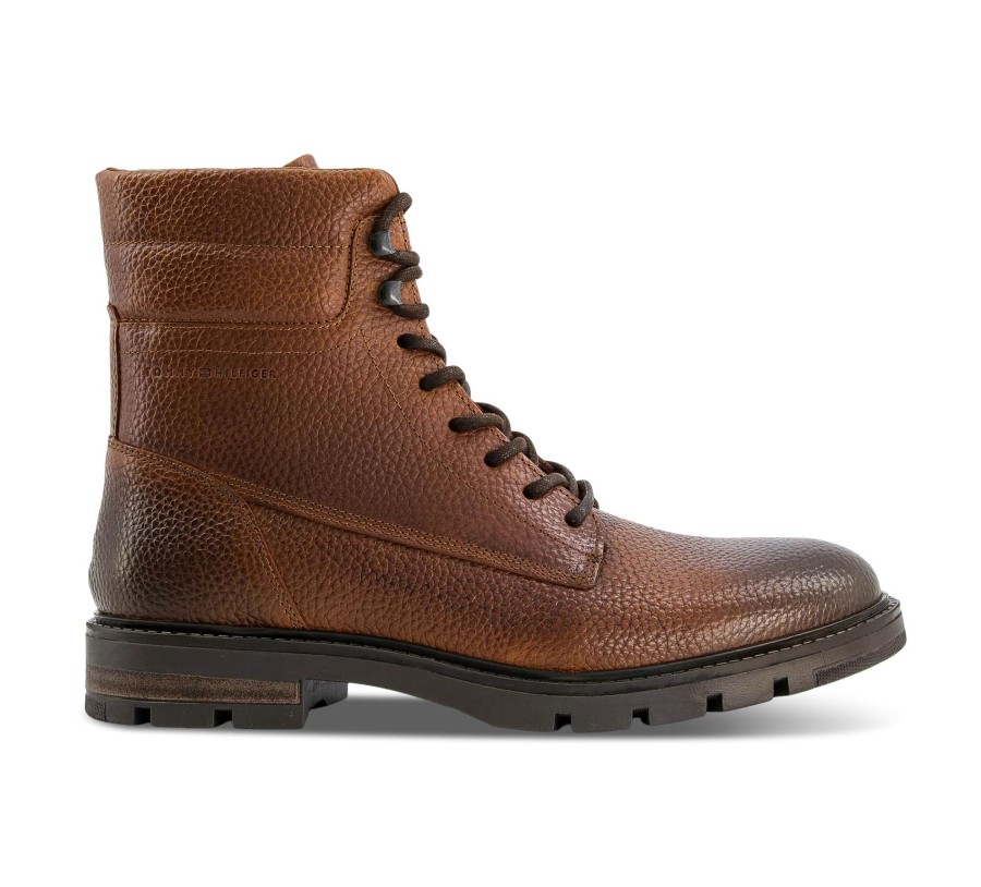 Herren Tommy Hilfiger Boots & Stiefel | Warm Padded Hilfiger Lth Boot - Schnu00Fcrstiefel Leder