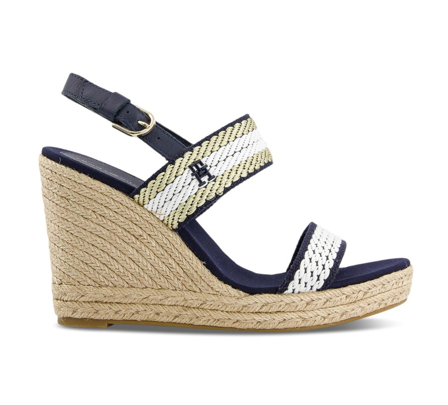 Damen Tommy Hilfiger Sandalen | Golden Webbing Wedge - Keilsandaletten