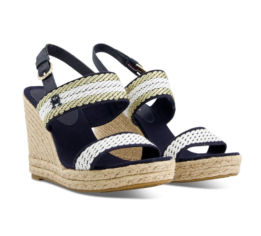 Damen Tommy Hilfiger Sandalen | Golden Webbing Wedge - Keilsandaletten