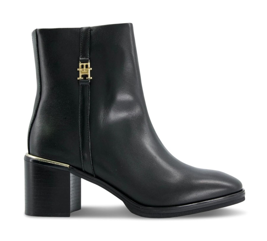 Damen Tommy Hilfiger Stiefeletten | Feminine Th Hardware Midbootie - Absatz Und Keil Bis 65 Mm