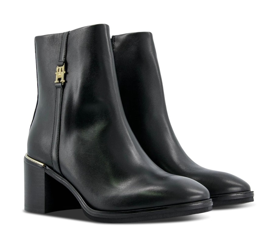 Damen Tommy Hilfiger Stiefeletten | Feminine Th Hardware Midbootie - Absatz Und Keil Bis 65 Mm