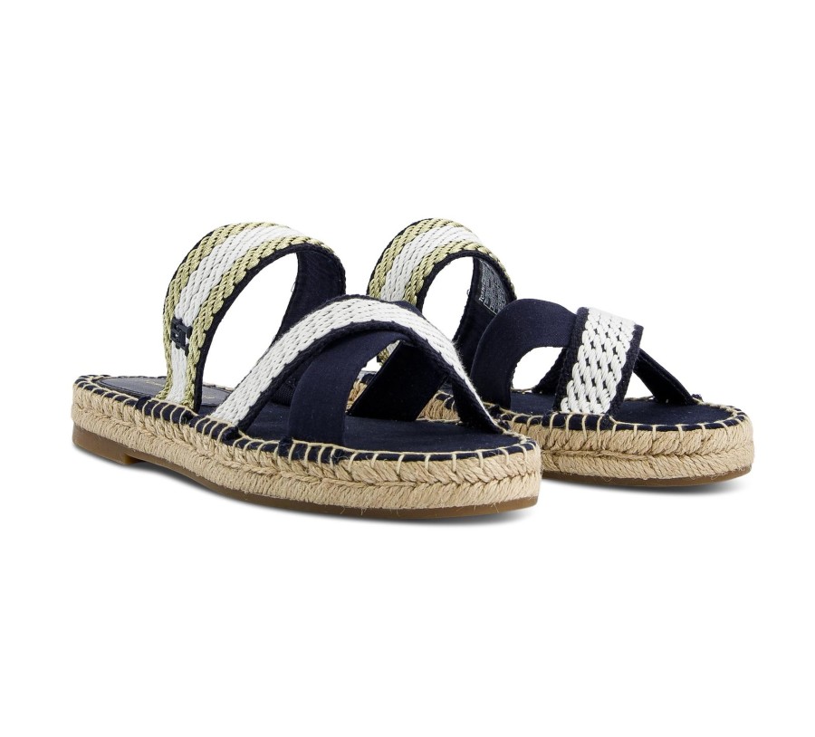 Damen Tommy Hilfiger Slides | Golden Webbing Sandal - Pantoletten