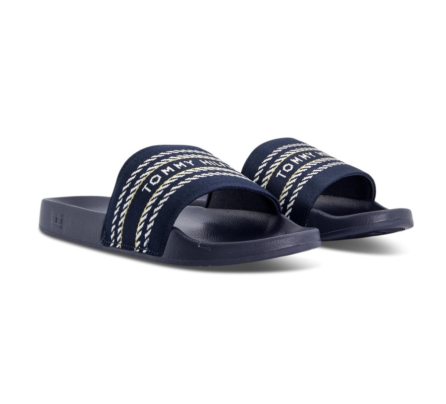 Damen Tommy Hilfiger Slides | Tommy Webbing Slide - Flip Flops