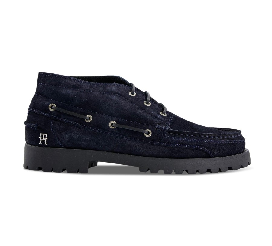 Herren Tommy Hilfiger Halbschuhe | Boat Boot Classic Suede - Mocassins Gummisohle