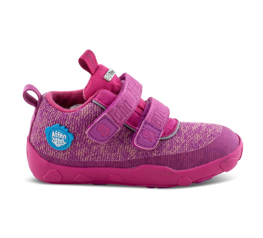 Kinder Affenzahn Barfussschuhe | Lowboot Knit Happy - Klettschuhe