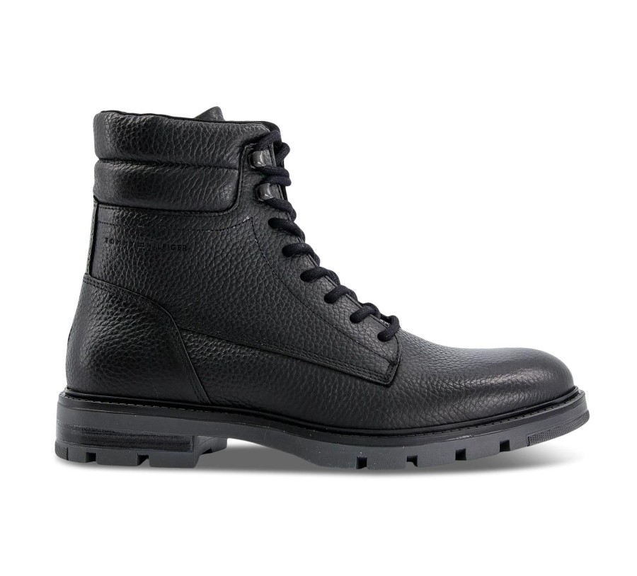 Herren Tommy Hilfiger Boots & Stiefel | Warm Padded Hilfiger Lth Boot - Schnu00Fcrstiefel Leder